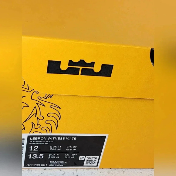 Nike Lebron Witness VII 7 Black & White Men's Size 12.0 DZ3299 001 - Picture 9 of 11